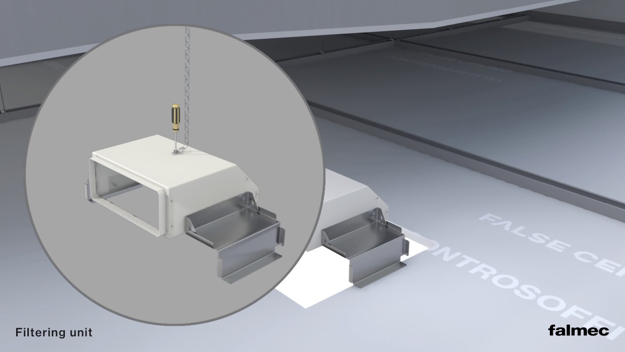 Falmec - paigalduse juhend - lakke integreeritavad - filtreerimissüsteemile