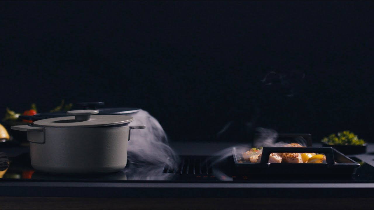 Novy Easy, stylish hob with integrated cooker hood