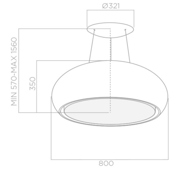 Õhupuhasti Elica SEASHELL joonis