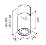 Õhupuhasti Elica TUBE PRO ISLAND joonis