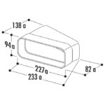 Ventilatsioonitoru ELICA KIT0121002 liitmik 15° 227X94mm plastik
