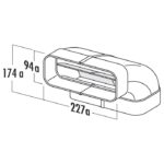 Ventilatsioonitoru ELICA KIT0121005 vertikaalne liitmik 90° plastik