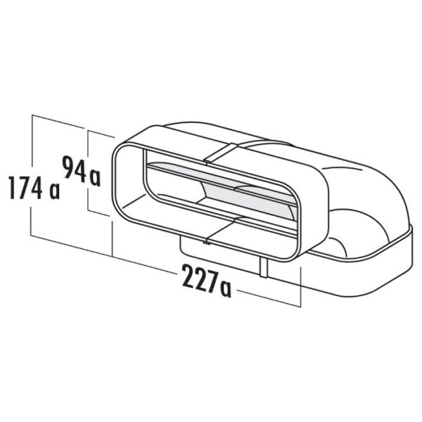 Ventilatsioonitoru ELICA KIT0121005 vertikaalne liitmik 90° plastik