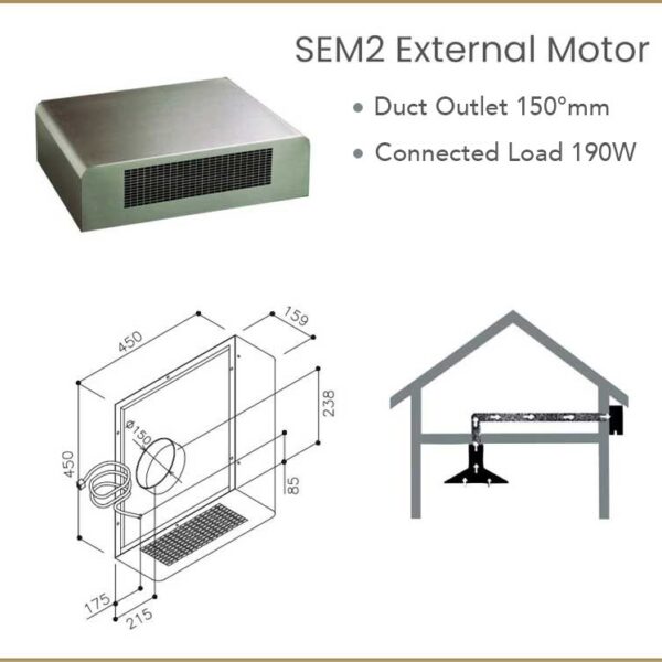 Väline mootor SIRIUS SEM2 välistingimustesse katuseräästa alla