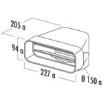 Ventilatsioonitoru ELICA KIT0121007 lapik ümar liitmik 90° plastik