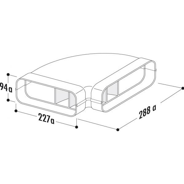 Ventilatsioonitoru ELICA horisontaalne liitmik 90° plastik KIT0121004