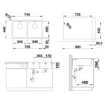 BLANCO ANDANO 340340-IF roostevaba valamu joonis