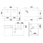 BLANCO ANDANO 400400-IF roostevaba valamu joonis