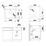 BLANCO ANDANO 500-IF roostevaba valamu joonis