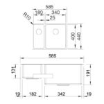 BLANCO CLARON 340180-U roostevaba valamu joonis