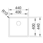 BLANCO CLARON 400-IF roostevaba valamu joonis