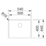 BLANCO CLARON 500-IF roostevaba valamu joonis