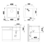 BLANCO SUBLINE 400-U valamu joonis