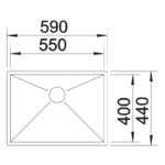 BLANCO ZEROX 550-U roostevaba valamu joonis