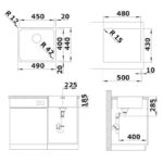 BLANCO SOLIS 450-IF roostevaba valamu 526121 joonis