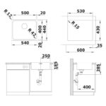 BLANCO SOLIS 500-IF roostevaba valamu 526123 joonis