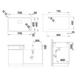 BLANCO SOLIS 700-IF roostevaba valamu 526126 JOONIS