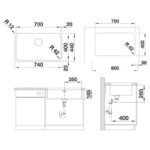 BLANCO SOLIS 700-U roostevaba valamu 526125 joonis