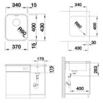 BLANCO SUPRA 340-U roostevaba valamu 518199 joonis