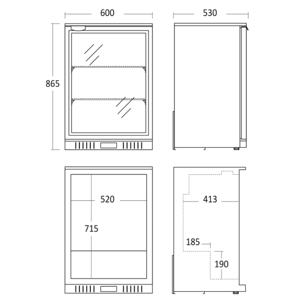 Scandomestic vitriinkülmik SC141HE joonis