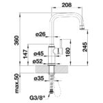 BLANCO LIVIA-S köögisegisti 521288 joonis