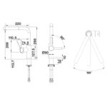 BLANCO LANORA-SF köögisegisti harjatud roostevaba teras joonis