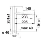 BLANCO LINEE-S köögisegisti joonis