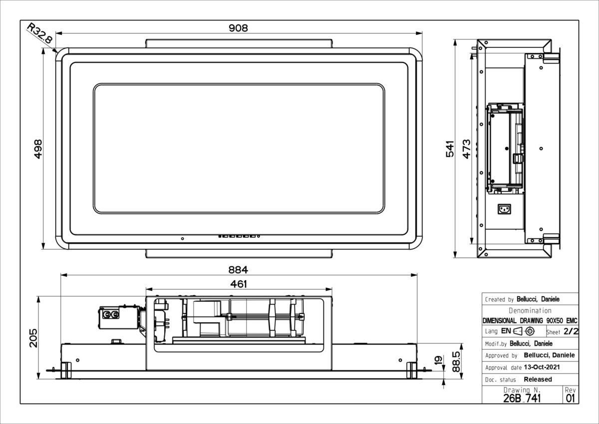 Õhupuhasti Faber HIGH-LIGHT WH MATT KL A912 joonis