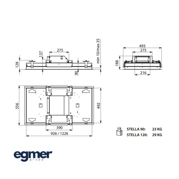 Õhupuhasti FALMEC STELLA Plus joonis