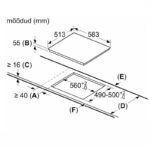 Bosch PIE645BB5E induktsioonpliidiplaat joonis