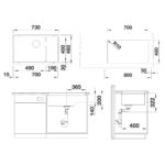BLANCO SUBLINE 700-U LEVEL valamu joonis