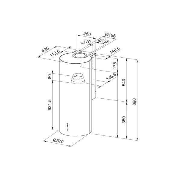Faber Cylindra2 EV8 2EL XH890 – seinakinnitusega õhupuhasti